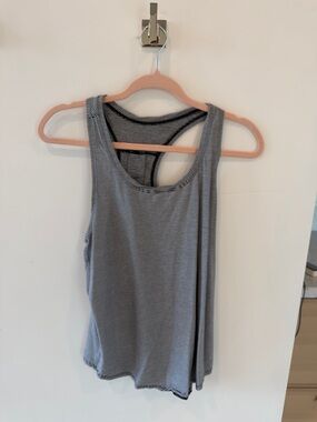 lululemon athletica Black & White Micro-Stripe Racerback Love Tank 8/M
